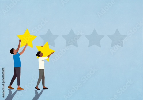 Couple rating with two stars

