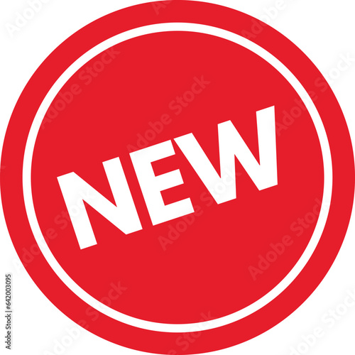 Red new button icon vector . New badge sticker