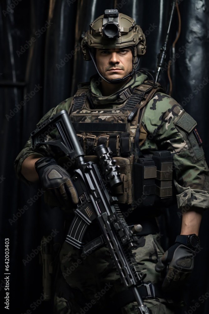 Male mercenary with photo-realistic elite forces