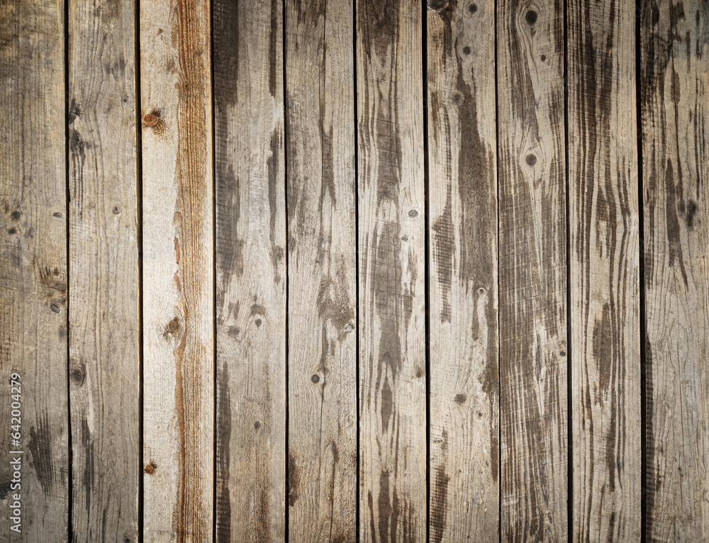 Naklejka premium wood grain. background of brown planks with copy space