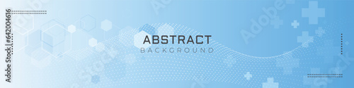 linkedin banner with abstract medical background. Concepts and ideas for healthcare technology, innovation medicine, health, science and research