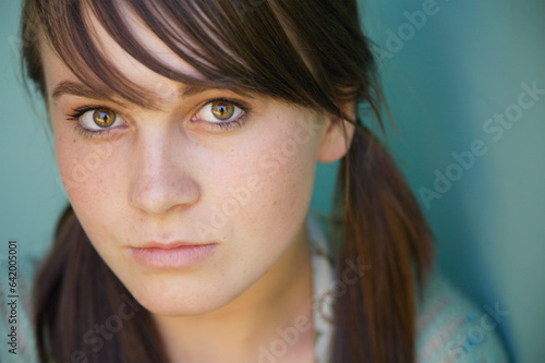 Close up of young beautiful girl
 photo