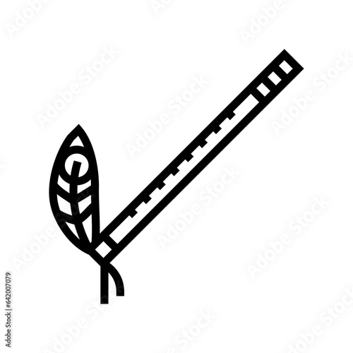 Fototapeta Naklejka Na Ścianę i Meble -  krishna flute hinduism line icon vector. krishna flute hinduism sign. isolated contour symbol black illustration