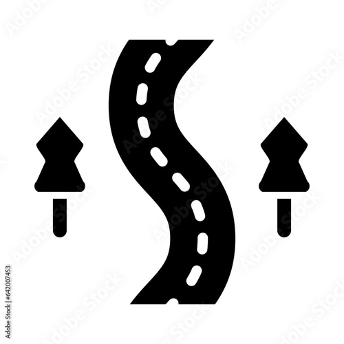 Windy Road Glyph Icon Design