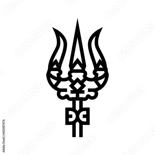 shiva trident trishul line icon vector. shiva trident trishul sign. isolated contour symbol black illustration