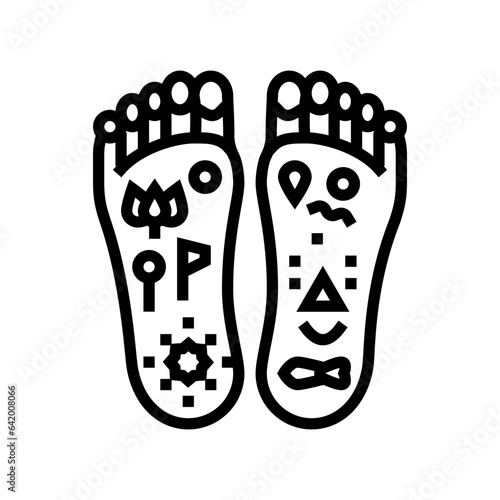 lotus feet divine feet line icon vector. lotus feet divine feet sign. isolated contour symbol black illustration