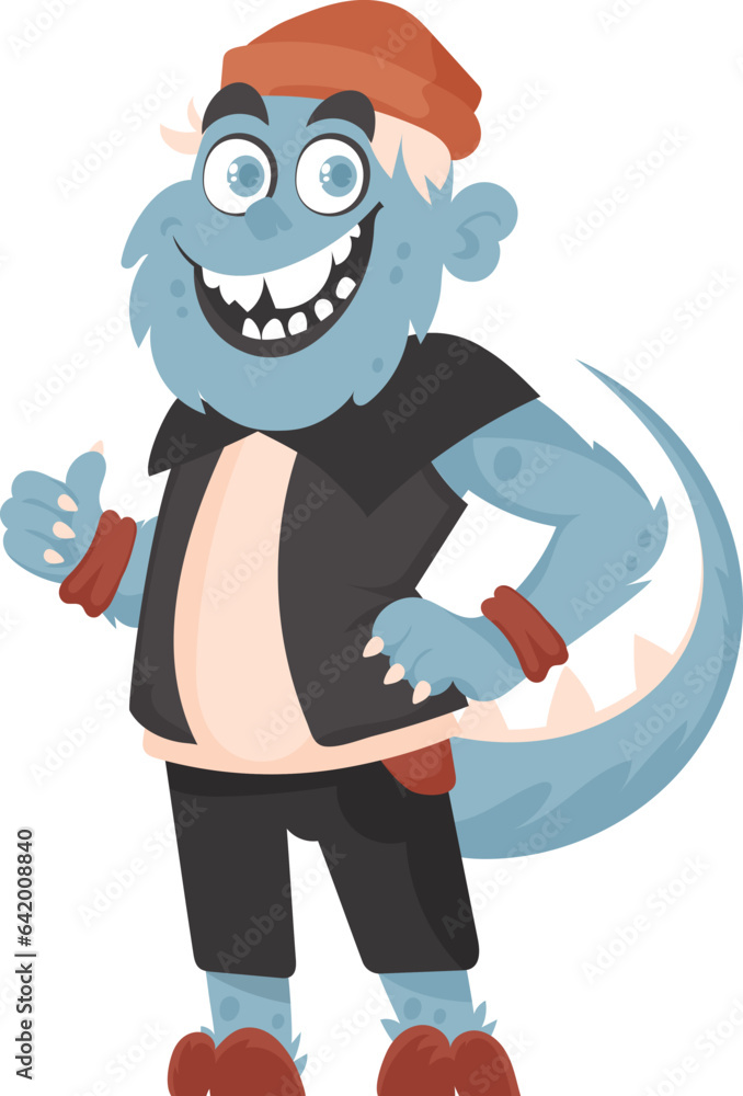 Naklejka premium This adorable creature is really enjoyable and can make people giggle. Cartoon style.