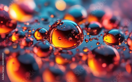 Water drops multicolor abstract background  many water bubbles beautiful wallpaper.