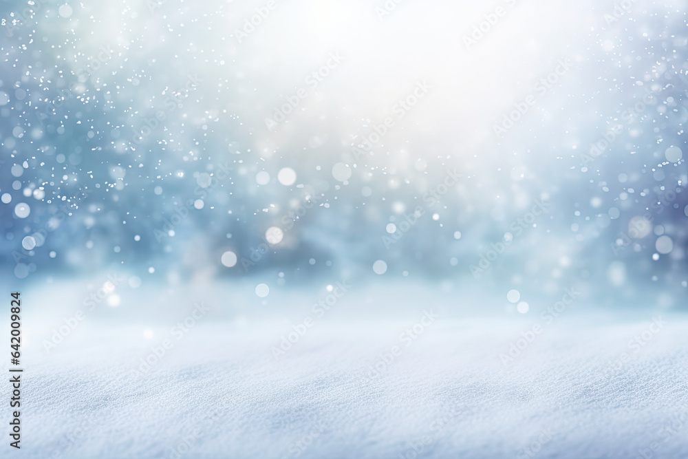 Blurred Winter Background with Dreamy Defocused Bokeh Lights, Christmas, Xmas – Generative AI