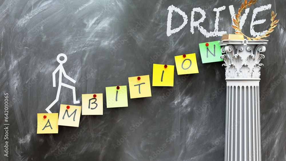 Ambition leads to Drive a metaphor showing how ambition makes the way Ambition leads to Drive a metaphor showing how ambition makes the way
