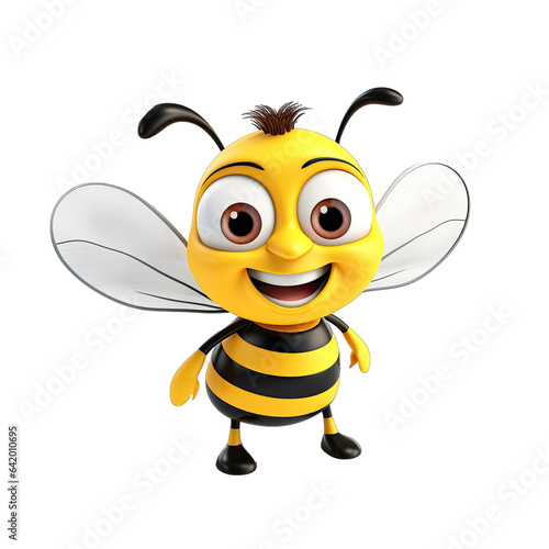 cute bee in 3d style. Generative AI.