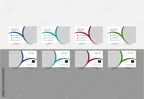 : Corporate business card with geometric shapes, vector illustration artboard size perfect for creative professional business