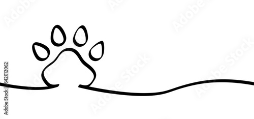 Animals day. Cartoon dog or cat footsteps. Foot, feet paw print icon or pictogram. Woof, meow. Vector  footprints symbol. Dogs or cats paws silhouette sign. Love animal pattern.