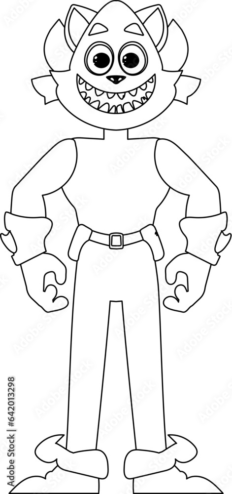 Fototapeta premium This cartoon character is different from others and has unique abilities. Childrens coloring page.