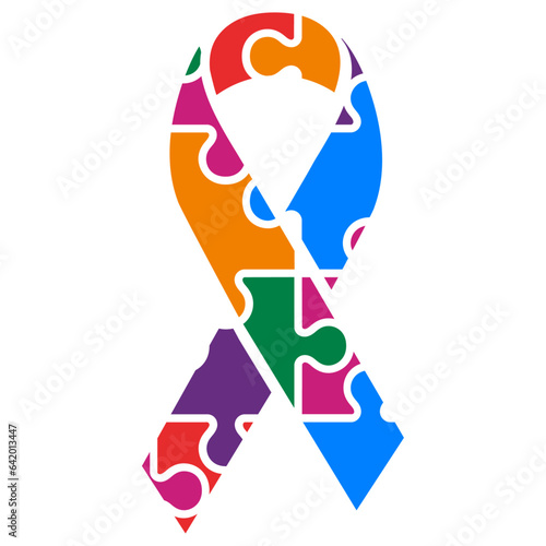 Autism Ribbon - Autism Awareness Illustration