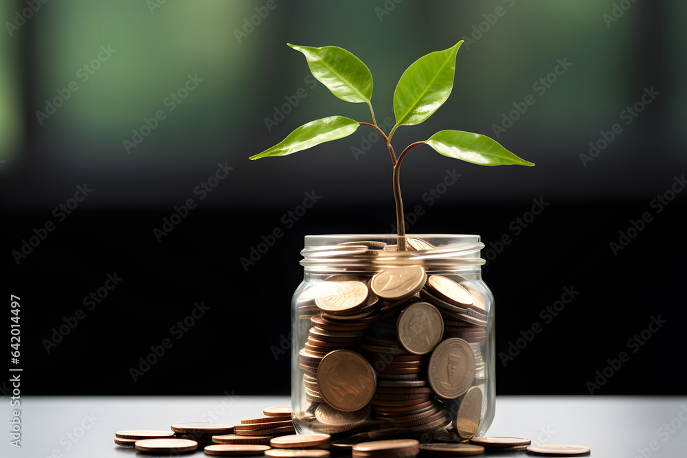 ESG small tree on stack coins idea for esg investment sustainable organizational development ESG small tree on stack coins idea for esg investment sustainable organizational development