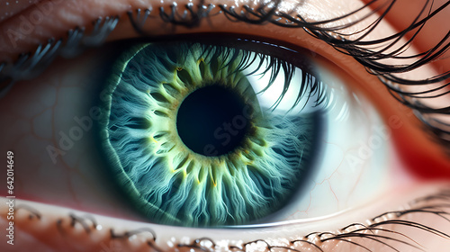 Blue female human eye extreme macro shot