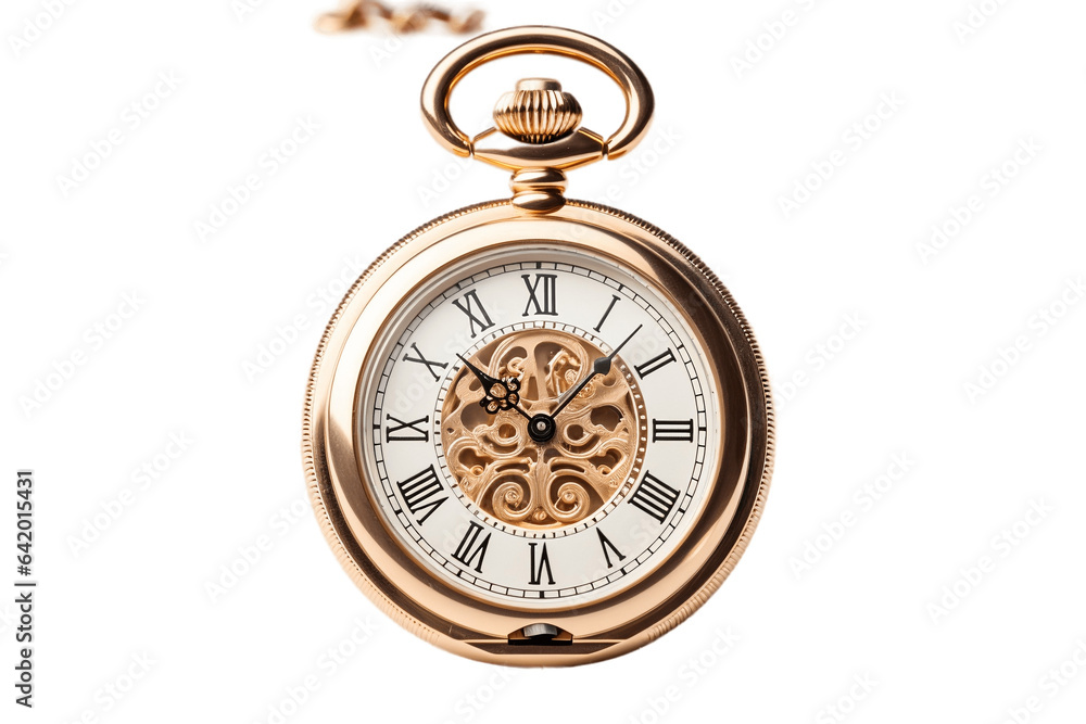 Wristwatch with Chain on a Transparent Background. AI