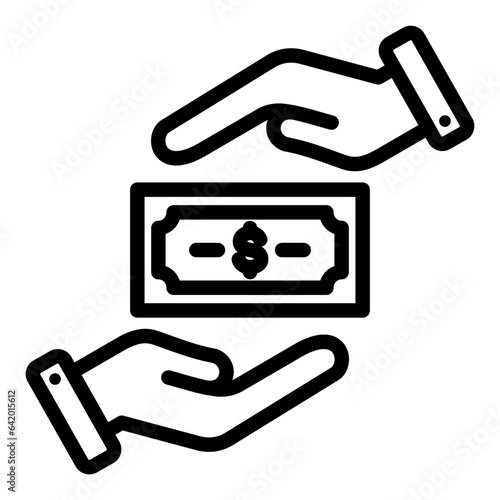 Borrowing Of Money Outline Icon