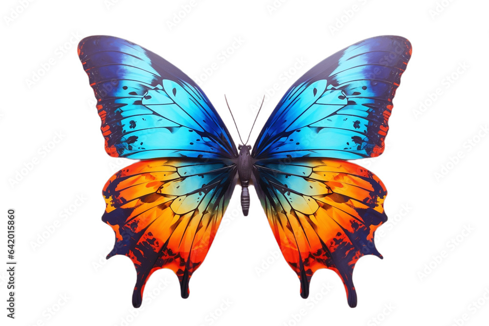 Lively Butterfly with Transparent Background. AI