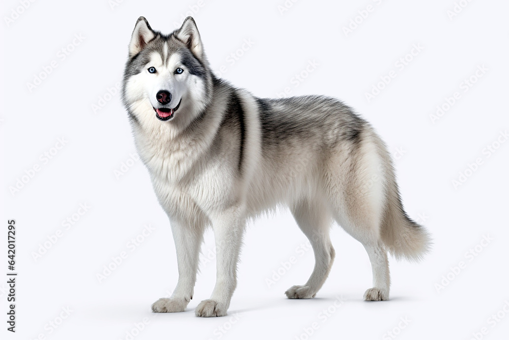 Siberian husky white background