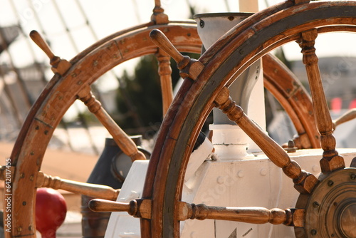 old wheel of a ship