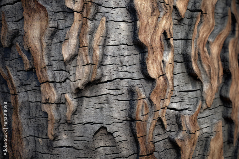 Textured Tree Trunk in Organic Forest. Textured Tree Trunk in Organic Forest.