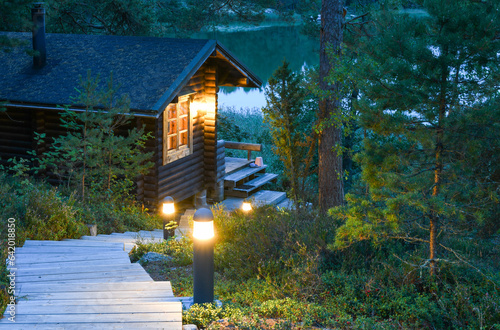 Traditional Finnish sauna in the archipelago in Finland