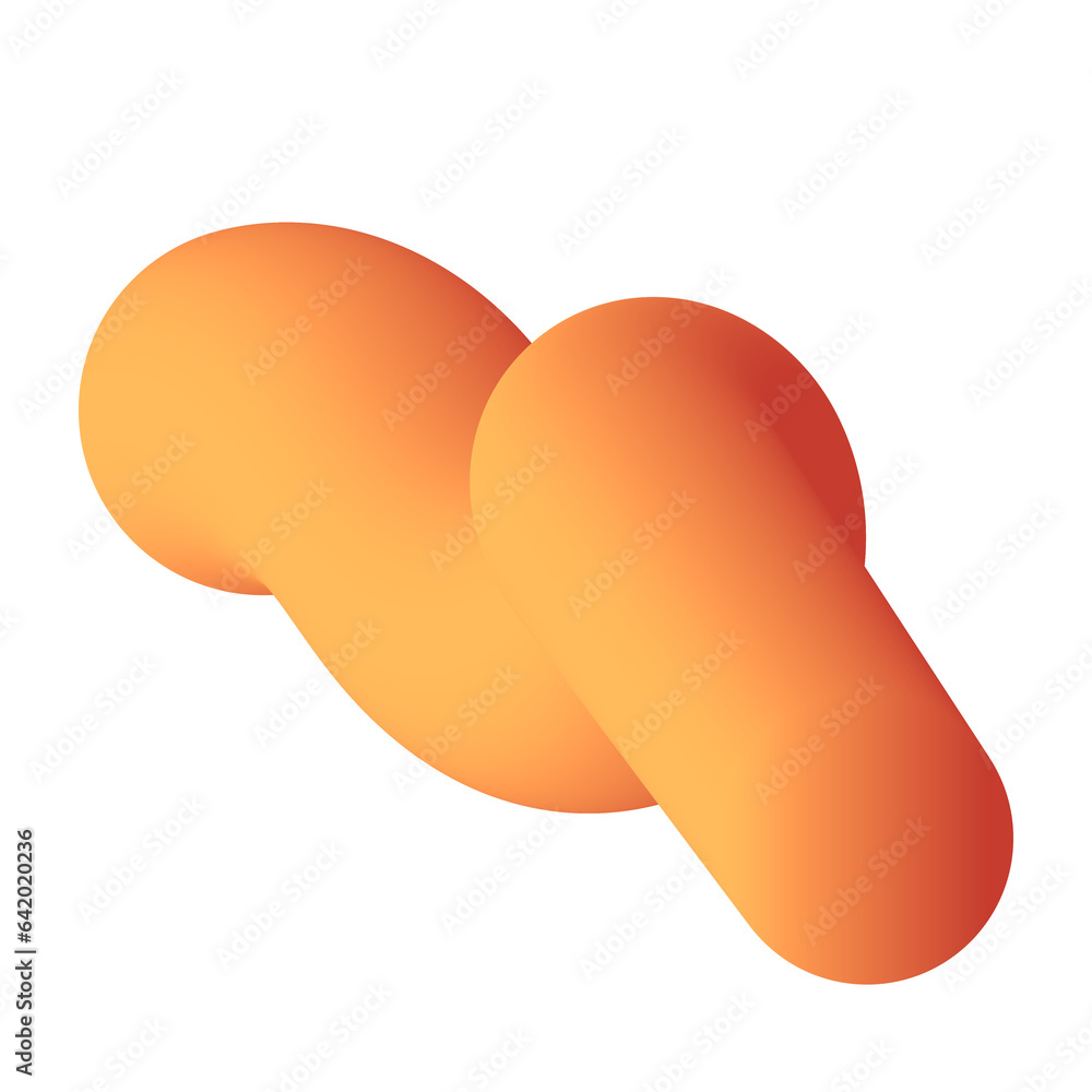 3D Gradient Squiggly Line Shape 3D Gradient Squiggly Line Shape