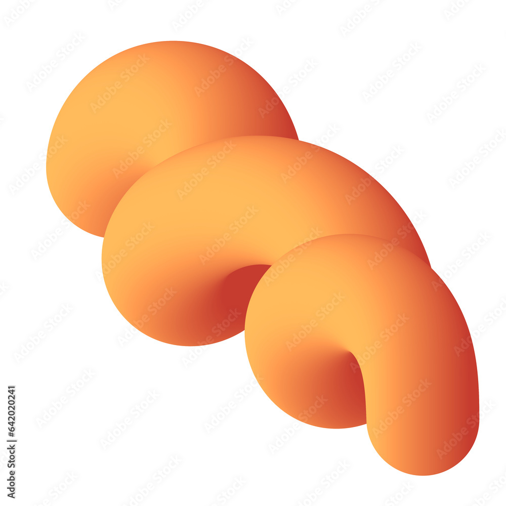 3D Gradient Squiggly Line Shape