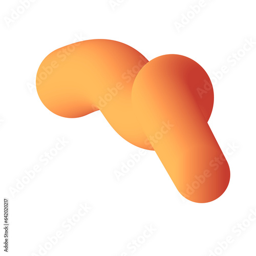 3D Gradient Squiggly Line Shape