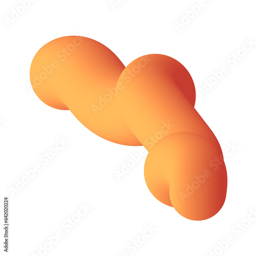 3D Gradient Squiggly Line Shape