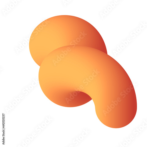 3D Gradient Squiggly Line Shape