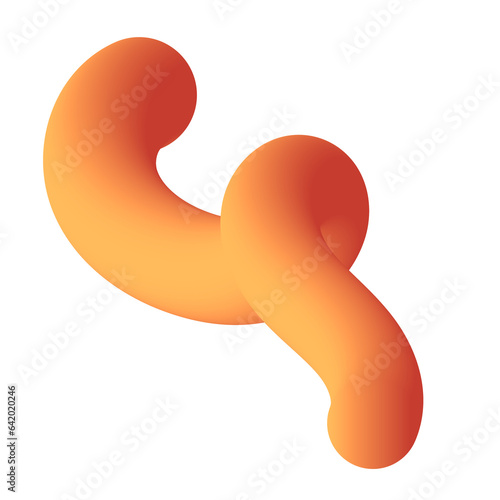 3D Gradient Squiggly Line Shape