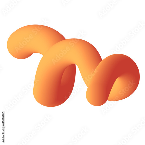 3D Gradient Squiggly Line Shape