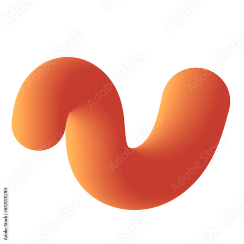 3D Gradient Squiggly Line Shape