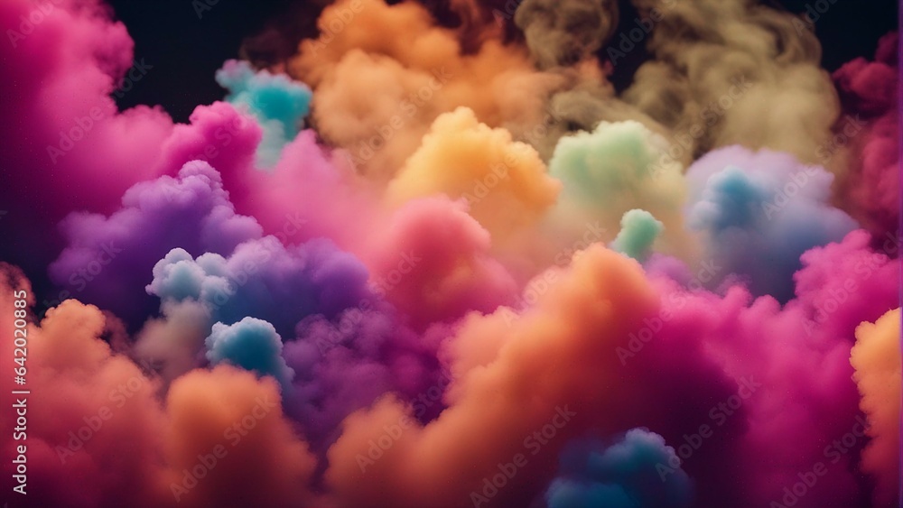 explosion of colourful smoke