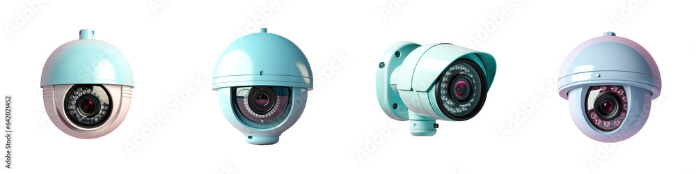 Clipped security camera on a transparent background - obrazy, fototapety, plakaty 
