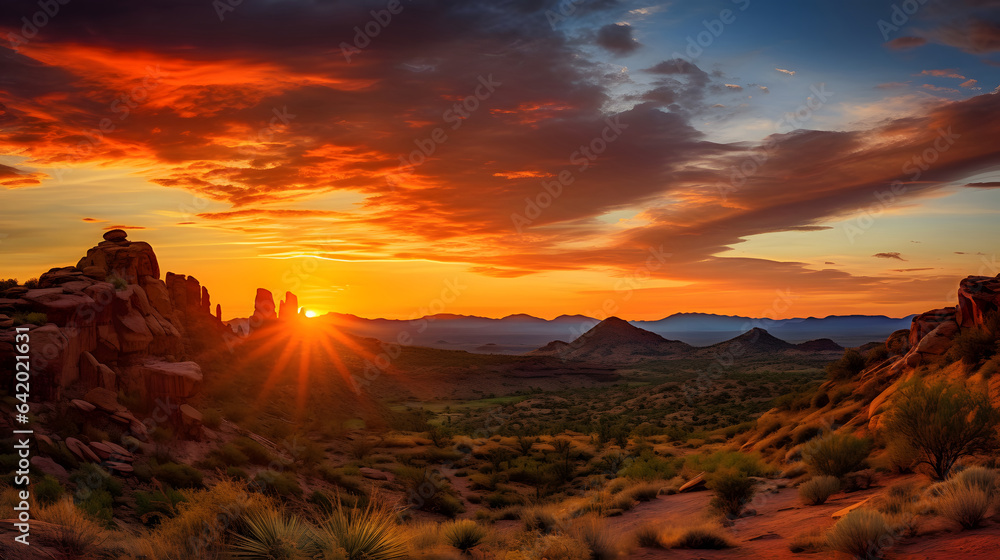 Arizona sunset. nature background