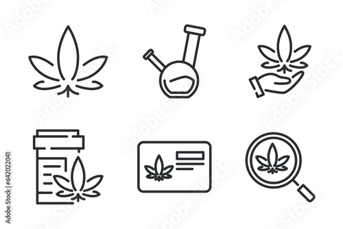Cannabis related icons set. EPS 10