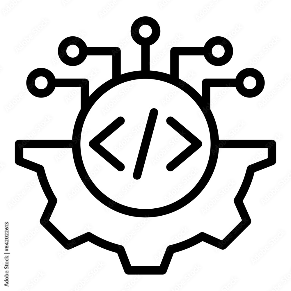 Integration Code Outline Icon Integration Code Outline Icon