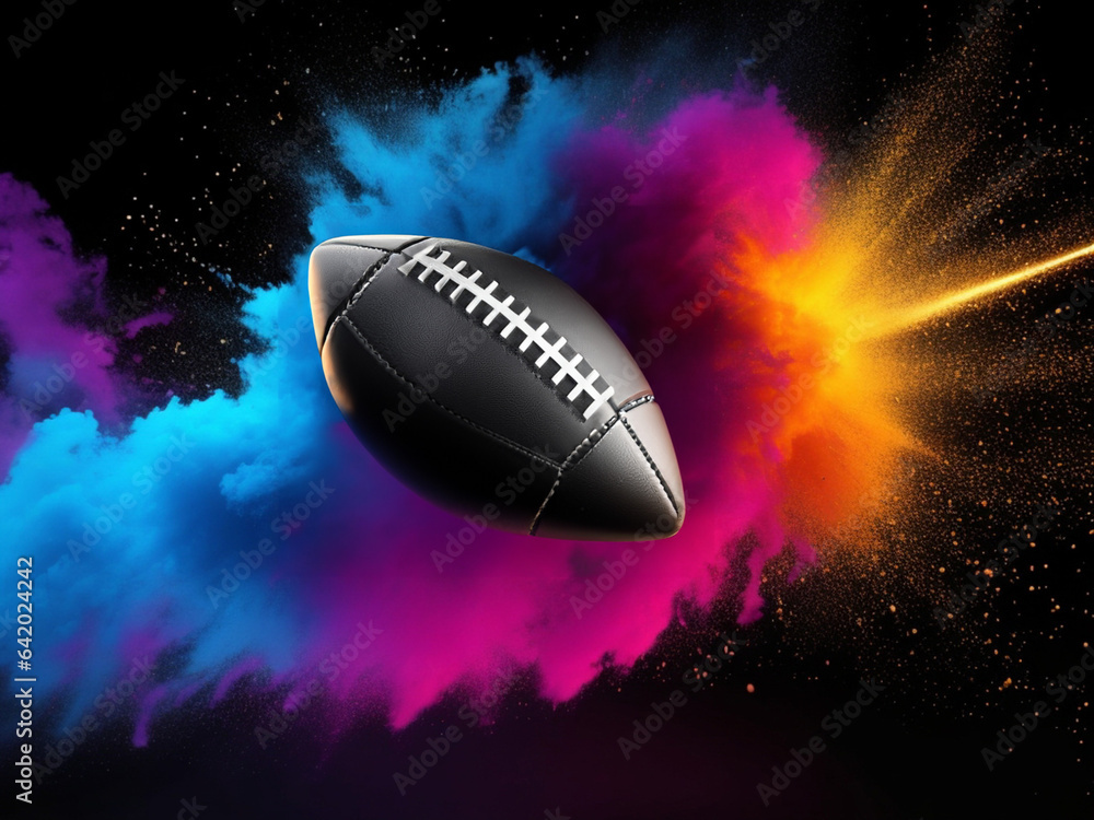 basketball in explosion of colored neon powder isolated on black background. Concept of energy, power, motion. banner with Copyspace for ad, design. basketball in explosion of colored neon powder isolated on black background. Concept of energy, power, motion. banner with Copyspace for ad, design.