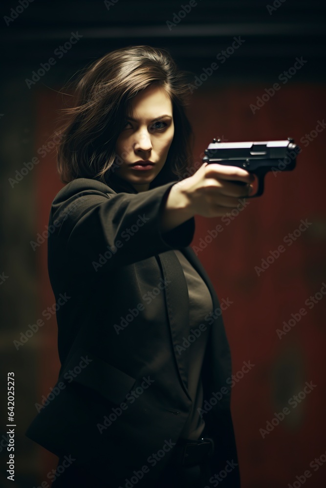 violent woman pointing a gun violent woman pointing a gun
