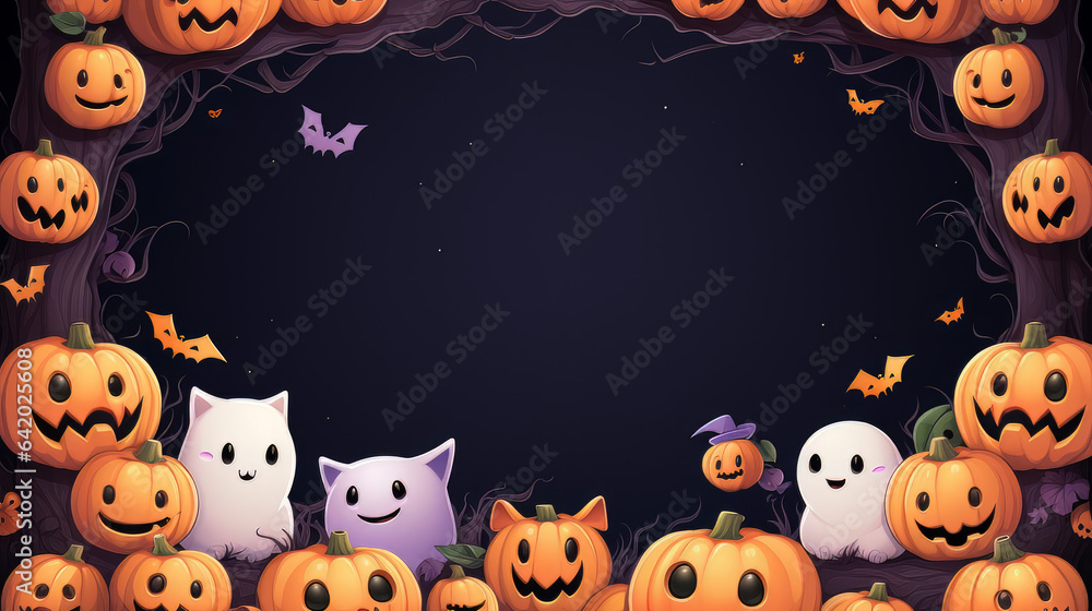 halloween background with pumpkins