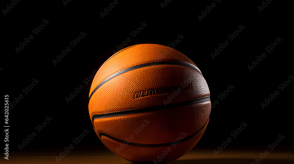Basketball in black background