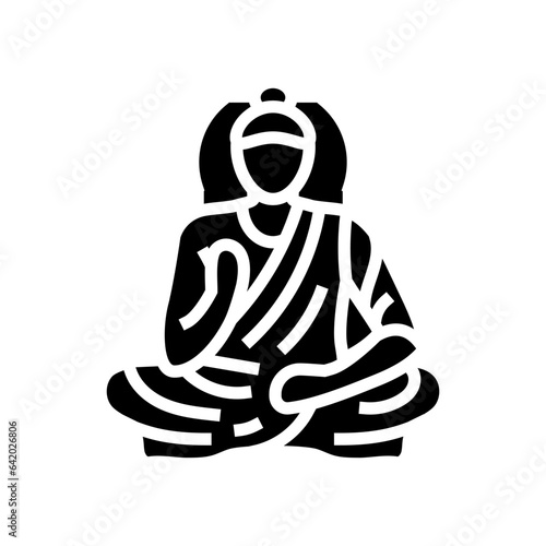 buddha siddhartha gautama glyph icon vector. buddha siddhartha gautama sign. isolated symbol illustration