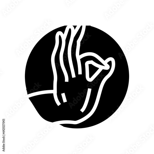 buddha hand gesture mudra glyph icon vector. buddha hand gesture mudra sign. isolated symbol illustration