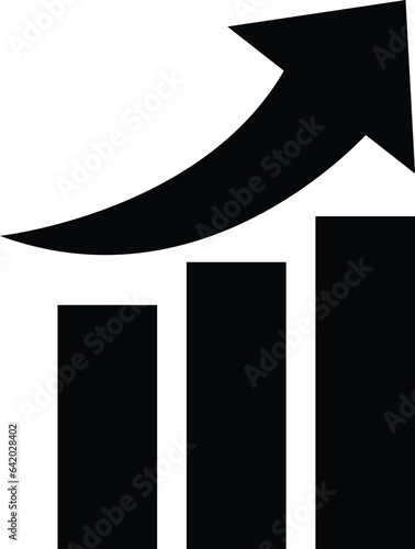 graph with arrow icon vector