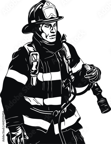 Fireman icon, Fireman Silhouette, Vector illustration, SVG