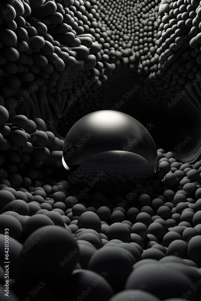 Obraz premium Abstract Black and White Close-up: Darkness in Monochrome Photography.